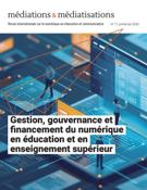Cover for issue 'Gestion, gouvernance et financement du numérique en éducation et en enseignement supérieur' of the journal 'Médiations & médiatisations'