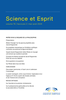 Cover for issue 'Moïse sous le regard de la philosophie' of the journal 'Science et Esprit'