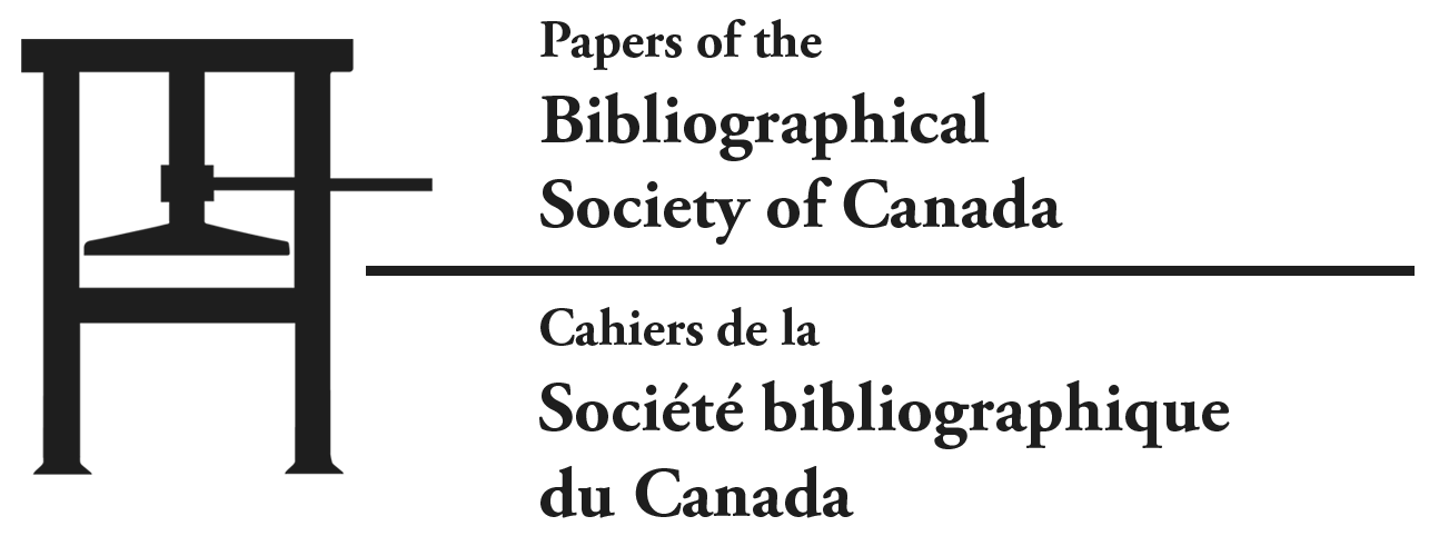 Logo de la revue Papers of the Bibliographical Society of Canada / Cahiers de la Société bibliographique du Canada