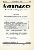 Cover of Volume 50, Number 4, 1983, pp. I-466, Assurances