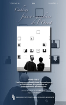Cover for issue 'Les langages identitaires : dynamiques et conditions d’expression en francophonies minoritaires' of the journal 'Cahiers franco-canadiens de l'Ouest'