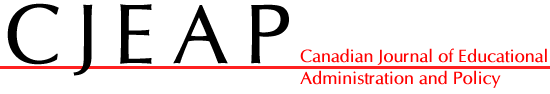 Logo for the journal Canadian Journal of Educational Administration and Policy / Revue canadienne en administration et politique de l’éducation