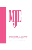Cover of Volume 47, Number 3, Fall 2012, pp. 271-459, McGill Journal of Education / Revue des sciences de l'éducation de McGill