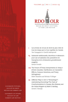 Cover for issue 'Volume 54, Number 1, 2022–2023' of the journal 'Ottawa Law Review / Revue de droit d’Ottawa'