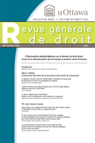 Cover for issue 'L’Observatoire pluridisciplinaire sur le devenir du droit privé' of the journal 'Revue générale de droit'