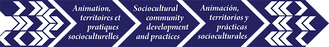 Logo for the journal Revue internationale Animation, territoires et pratiques socioculturelles / International Journal of Sociocultural community development and practices / Revista internacional Animación, territorios y prácticas socioculturales