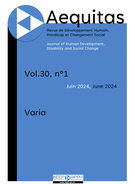 Couverture du numéro 'Volume 30, numéro 1, juin 2024' de la revue 'Aequitas'