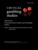 Couverture du numéro 'Critical Directions in Early-Career Gambling Studies' de la revue 'Critical Gambling Studies'