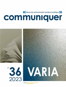 Couverture du numéro 'Varia 2023' de la revue 'Communiquer'