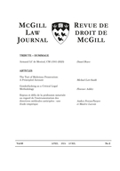 Couverture du numéro 'Volume 69, numéro 2, april 2024' de la revue 'McGill Law Journal / Revue de droit de McGill'