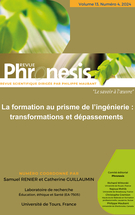 Couverture du numéro 'La formation au prisme de l’ingénierie : transformations et dépassements' de la revue 'Phronesis'