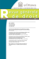 Couverture du numéro 'Volume 54, numéro 1, 2024' de la revue 'Revue générale de droit'