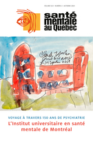 Couverture du numéro 'Voyage à travers 150 ans de psychiatrie' de la revue 'Santé mentale au Québec'