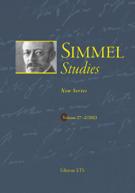 Couverture du numéro 'Volume 27, numéro 2, 2023' de la revue 'Simmel Studies'